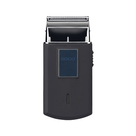 SOGO Mini rasoio elettrico wireless ricaricabile da viaggio con 35 min di autonomia e display led - 3w - nero