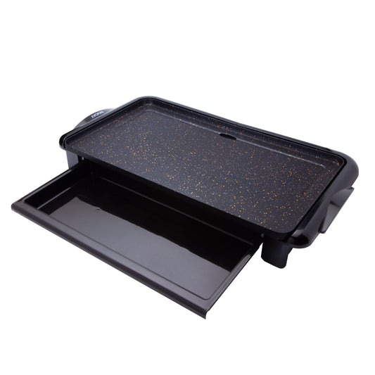 SOGO Piastra da cucina liscia con rivestimento antiaderente effetto pietra 46 x 26 cm - 2000w