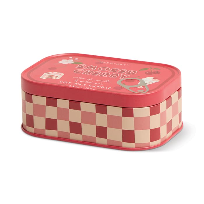 Candela in latta Bistro da 127 g (4,5 oz) con stampa a ciliegia -  Ciliegia affumicata