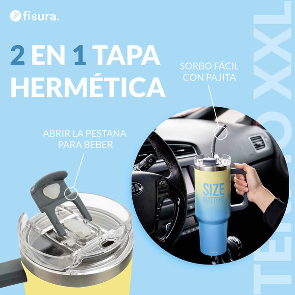 FISURA Thermos XXL con scritta "Size matters"