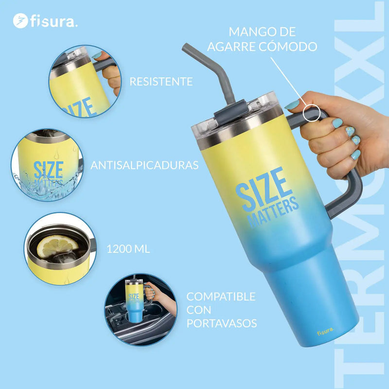 FISURA Thermos XXL con scritta "Size matters"