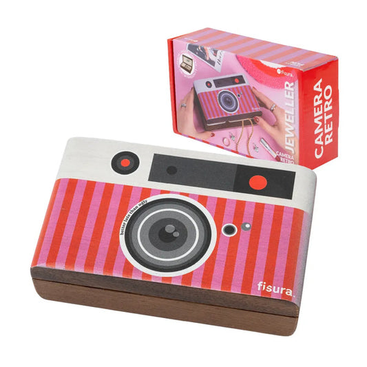 FISURA Portagioie a forma di macchina fotografica "Better late than ugly"