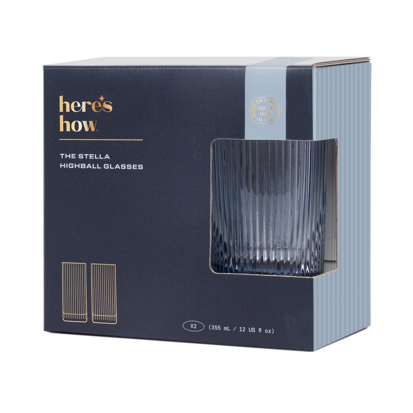 Here's How Bicchiere Highball Stella - Set da 2 Blu