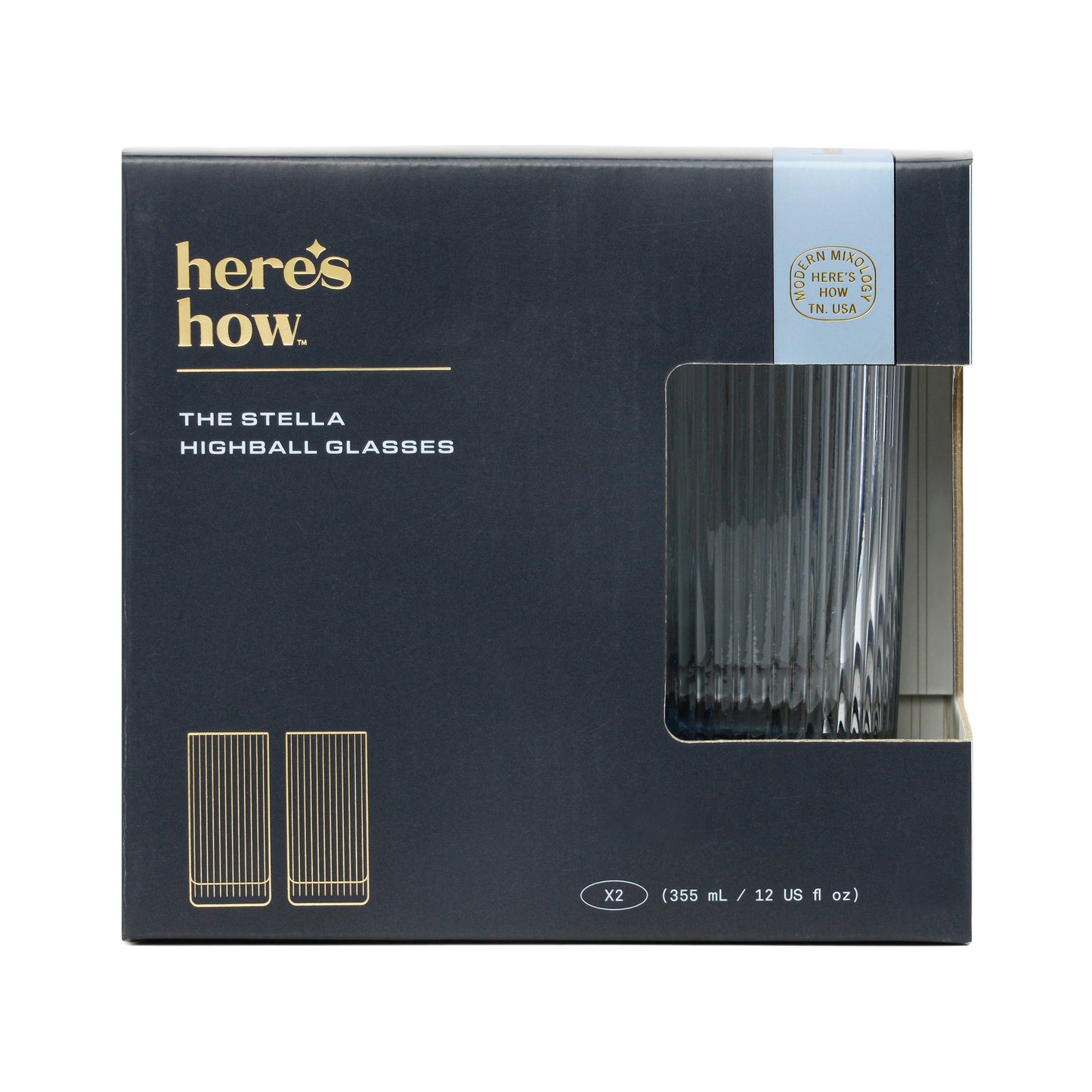 Here's How Bicchiere Highball Stella - Set da 2 Blu