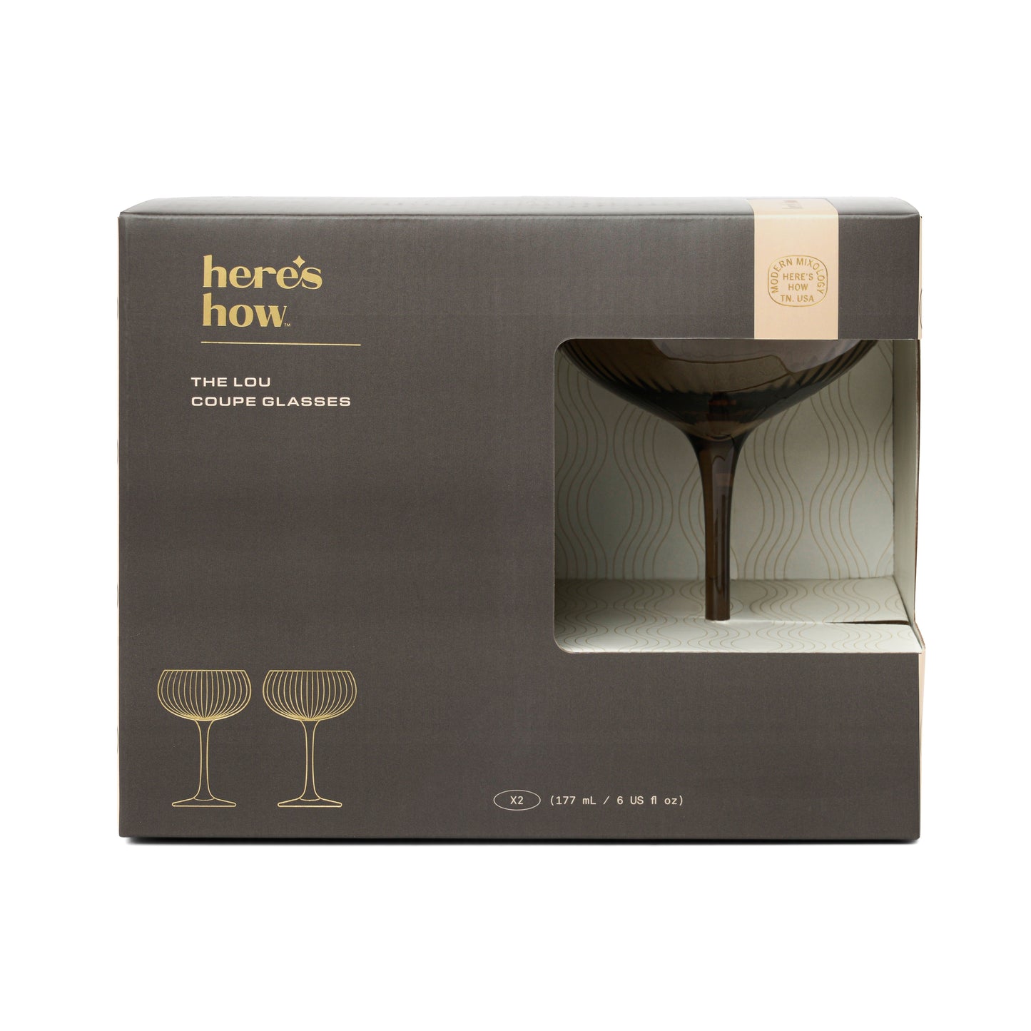 The Lou Bicchiere Coupe - Set da 2 Colore Fumo