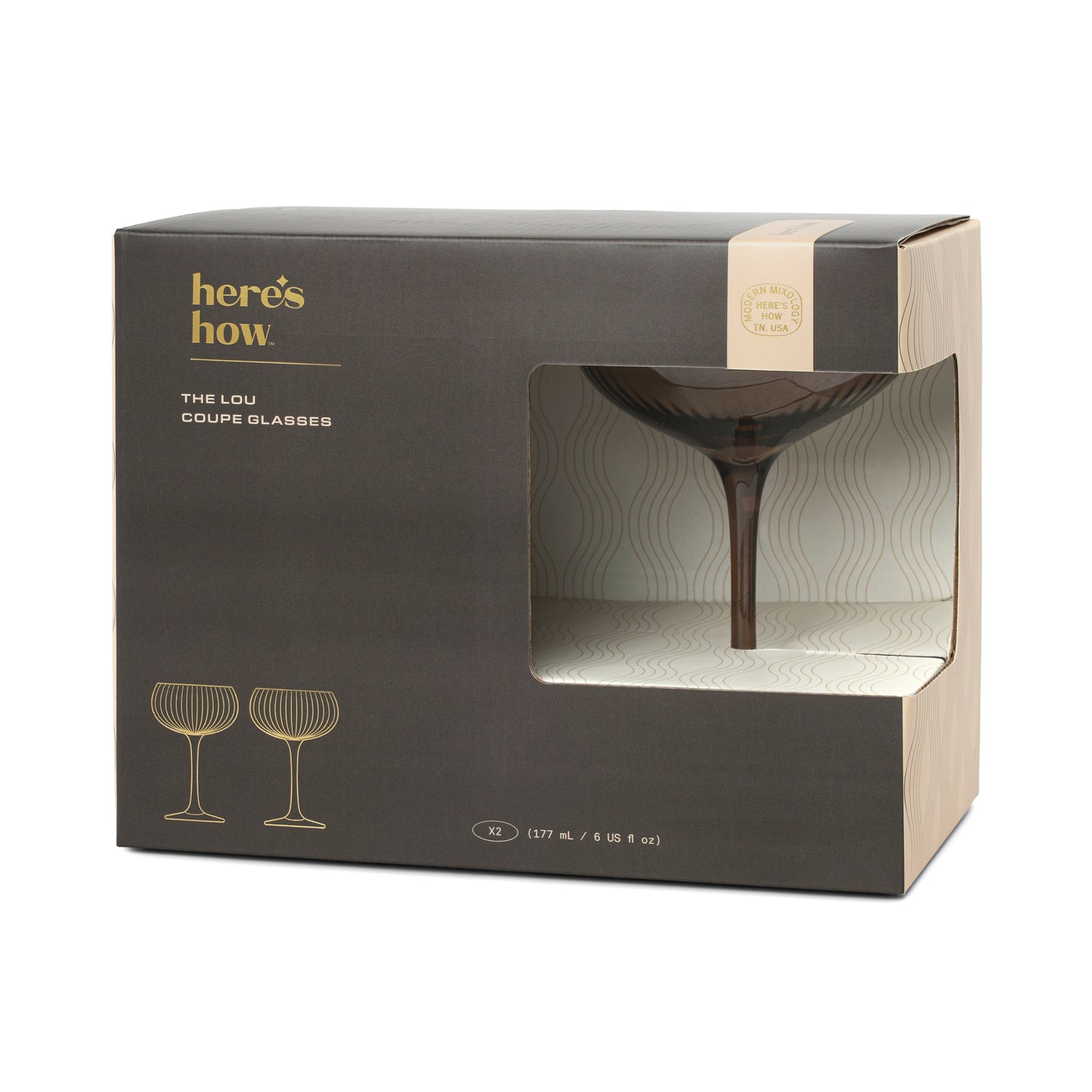The Lou Bicchiere Coupe - Set da 2 Colore Fumo