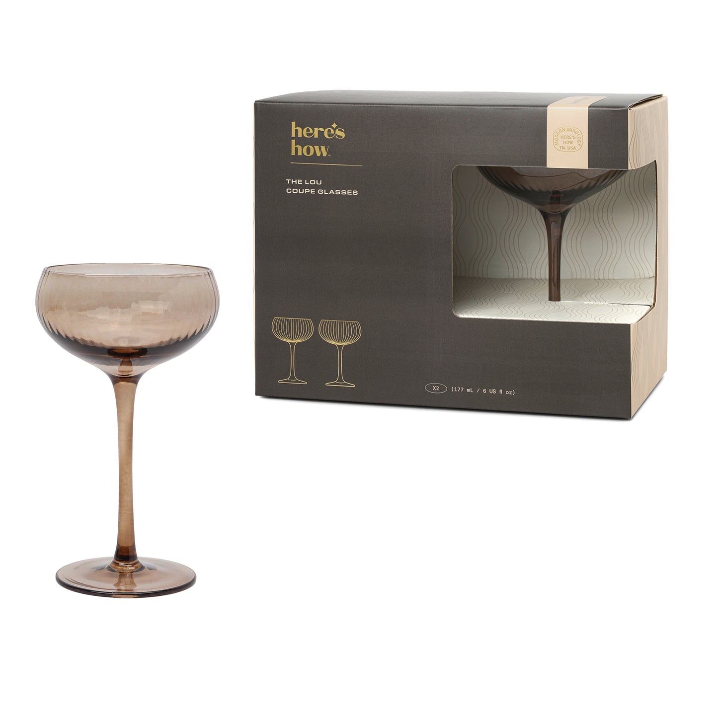 The Lou Bicchiere Coupe - Set da 2 Colore Fumo