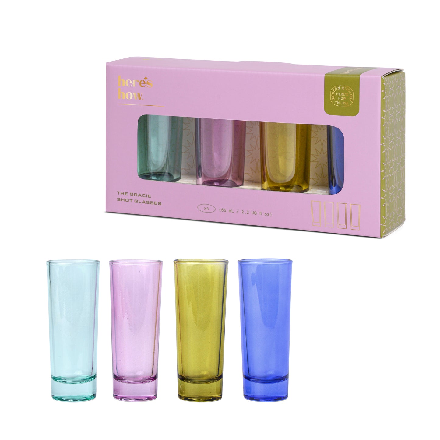 Set da 4 bicchierini da shot Gracie multicolore