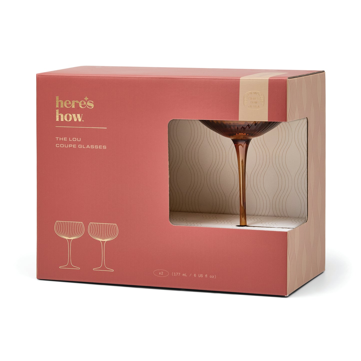 The Lou Bicchiere Coupe - Set da 2 Colore Ambra