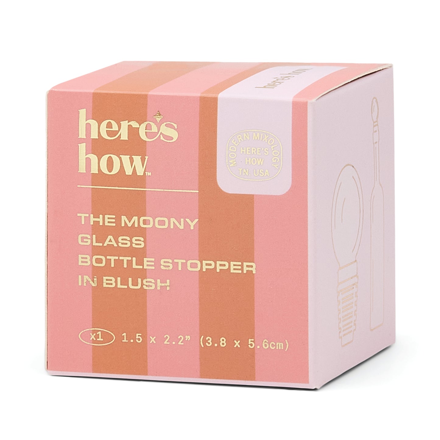 Tappo per Bottiglia in Vetro Moony - Colore Rosa Blush