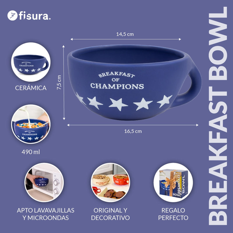FISURA Bowl colazione con scritta "Breakfast of champions"