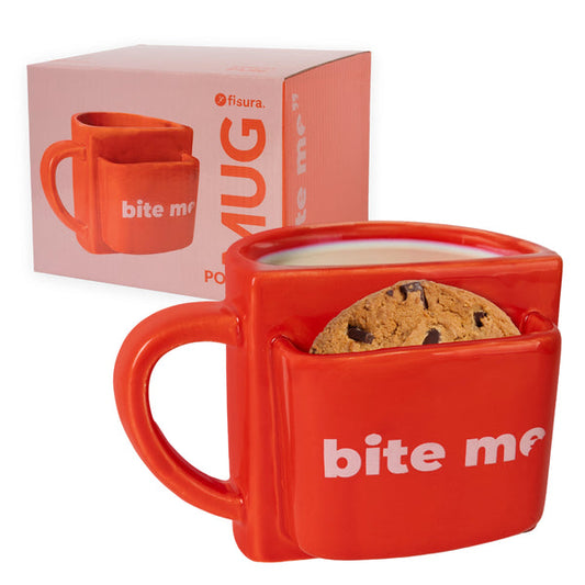 FISURA Tazza portabiscotto scritta "Bite me"