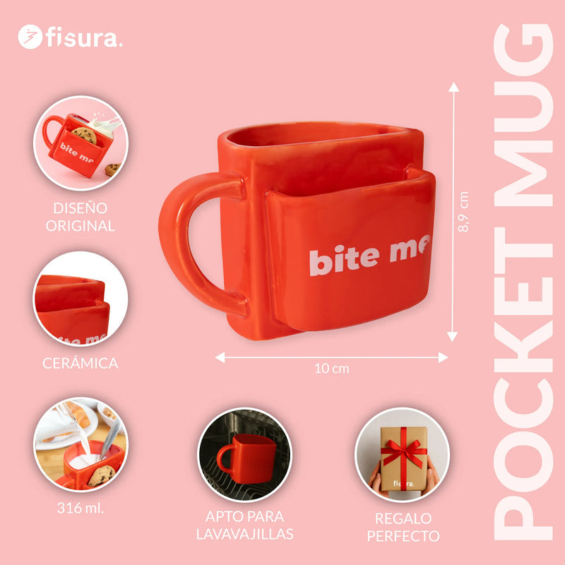 FISURA Tazza portabiscotto scritta "Bite me"