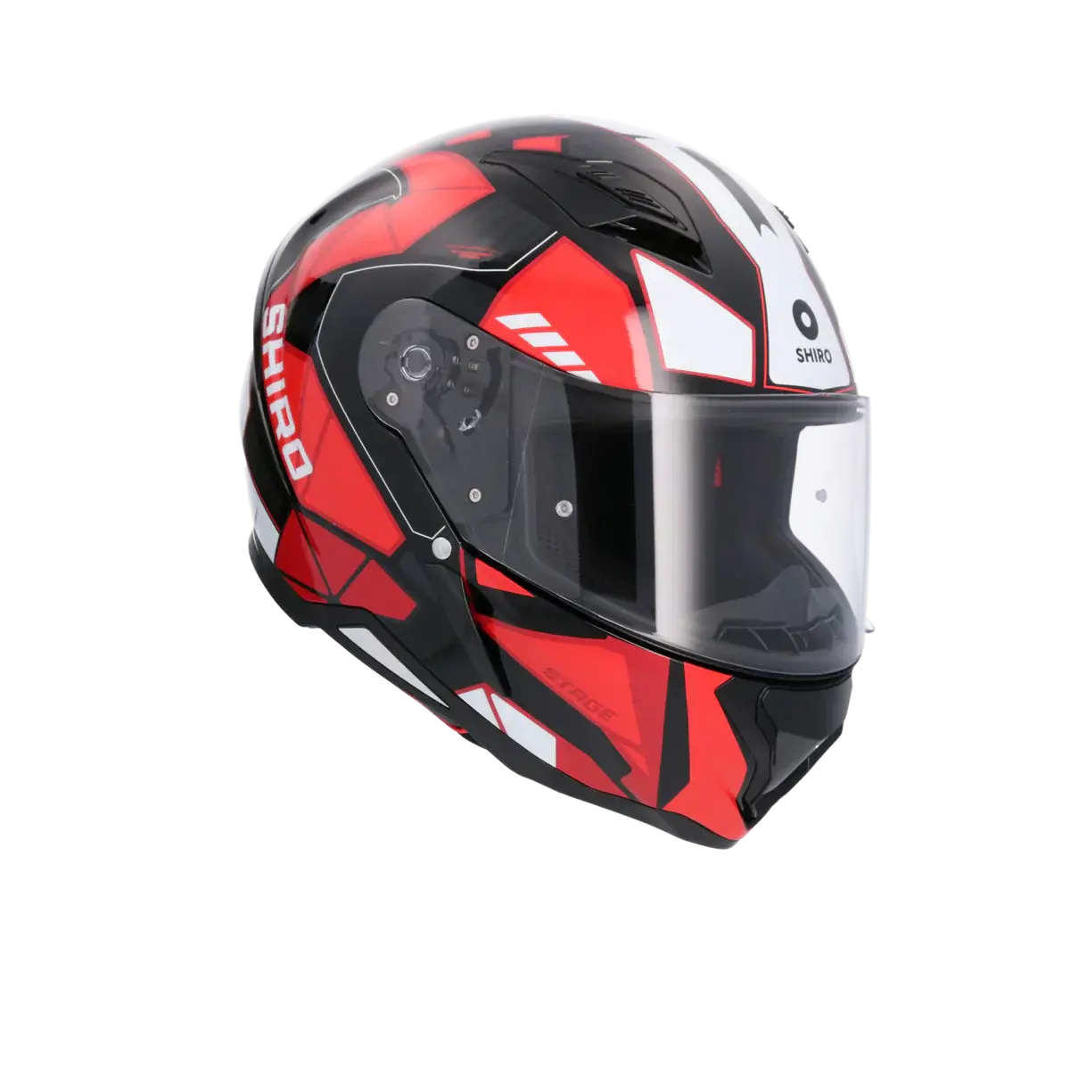 Shiro - Casco integrale Hunter Stage nero rosso lucido XL