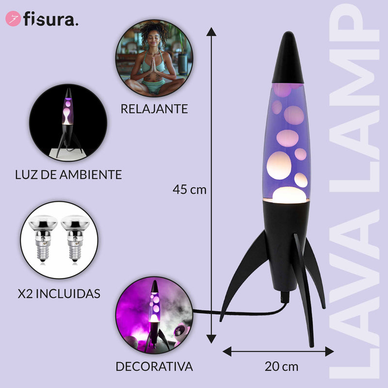 FISURA Lampada a lava Rocket Viola