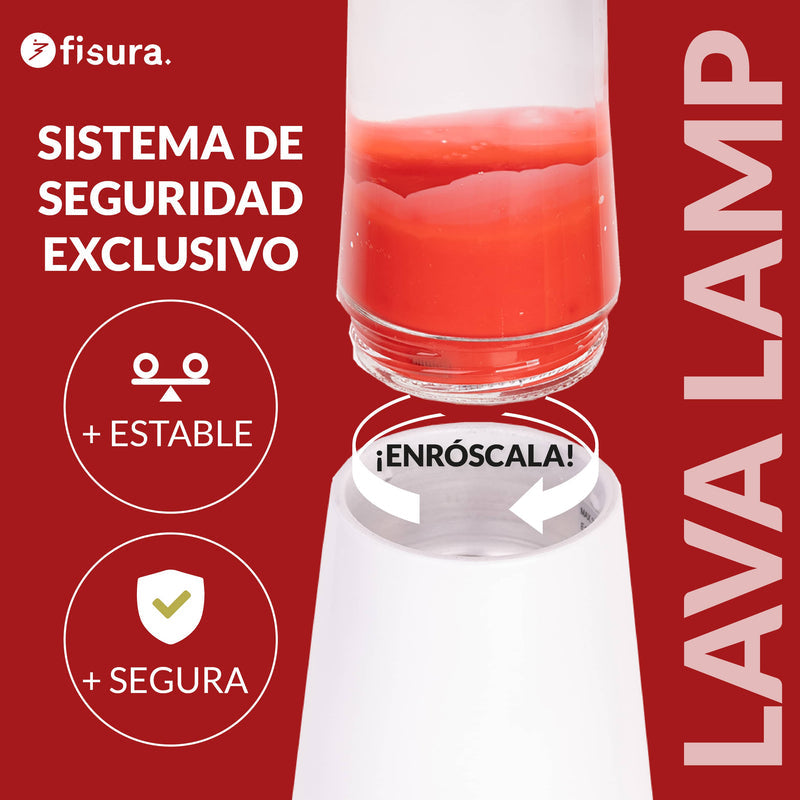 FISURA Lampada lava rossa e bianca