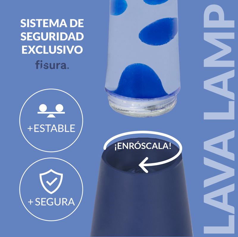 FISURA Lampada lava monocromatica blu