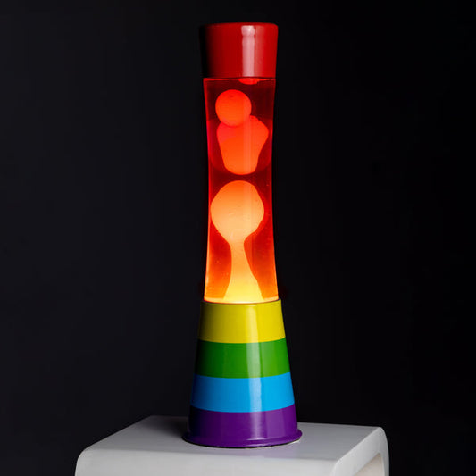 FISURA Lampada lava rainbow lava liquida rosa e arancione