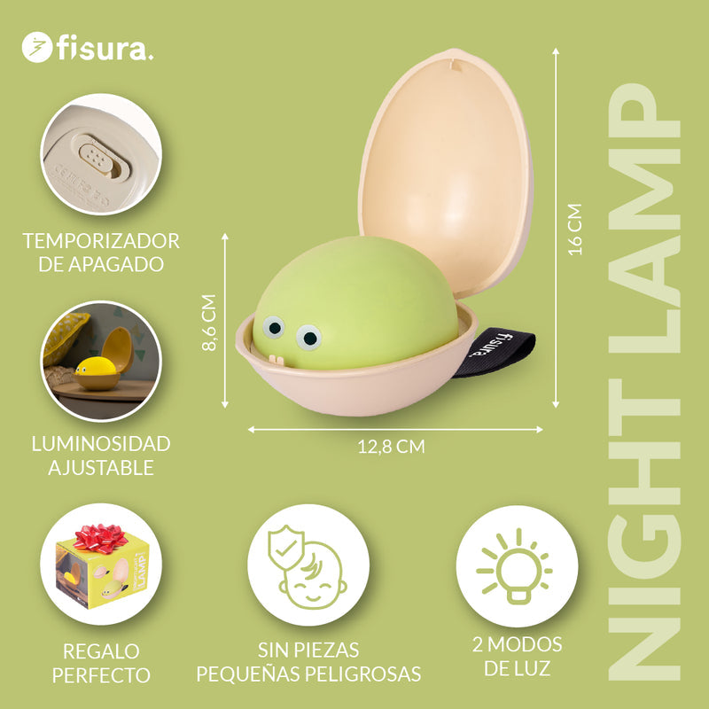 FISURA Lampada notturna pistacchio per bambini