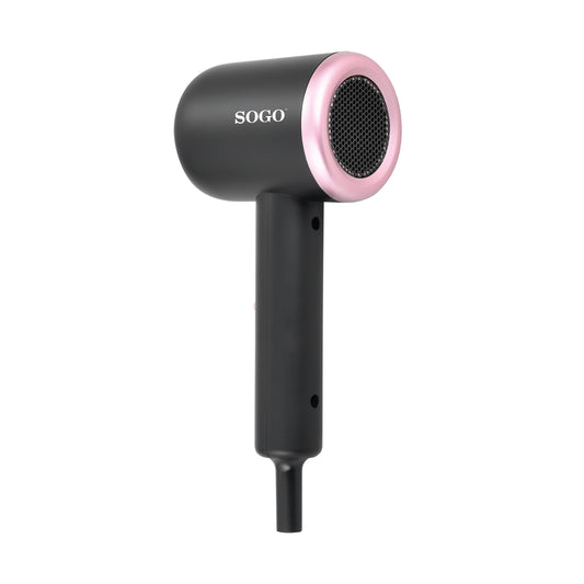 SOGO Asciugacapelli da viaggio 1000w con motore dc - nero/rosa