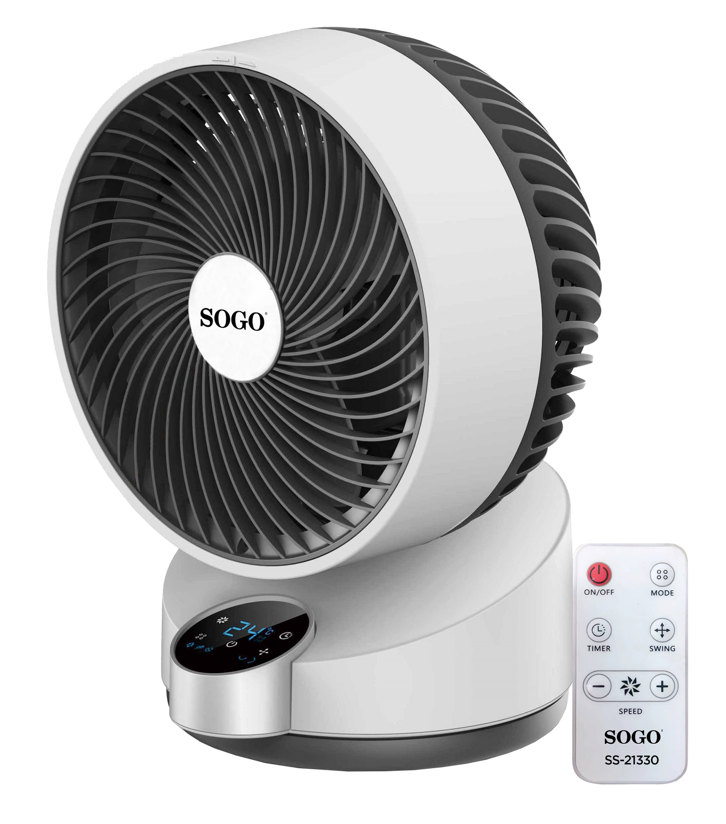 Ventilatore Circolatore d’Aria SOGO da Tavolo 25 cm 50W con Display Digitale e 3 Modalità