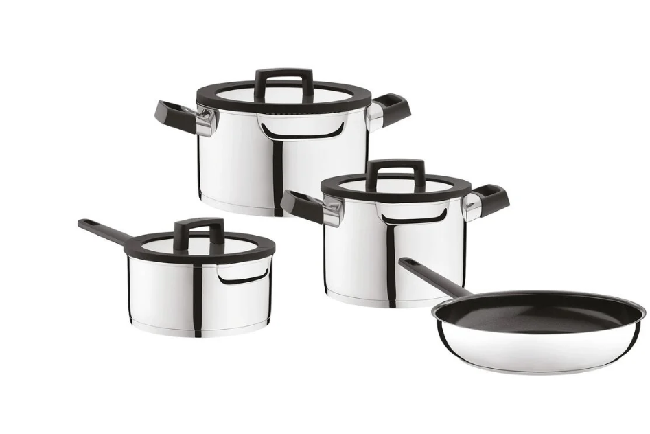 BergHOFF Set 7  di pentole in acciaio inox con sistema di aspirazione centralizzata Uqonic