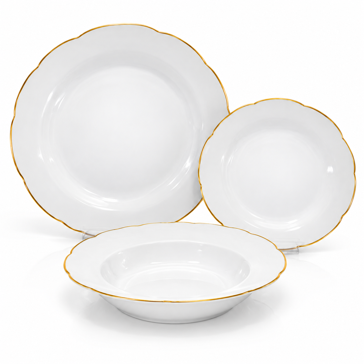 Servizio piatti Gold Flower, 18 pezzi per 6 persone