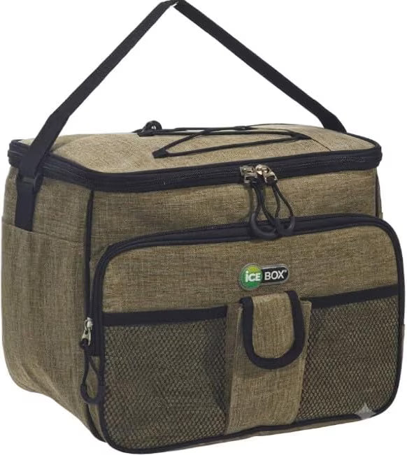 Borsa Termica Malindi 15 Litri Marrone 30x20x24 cm Borsa Frigo Portatile per Alimenti e Bevande