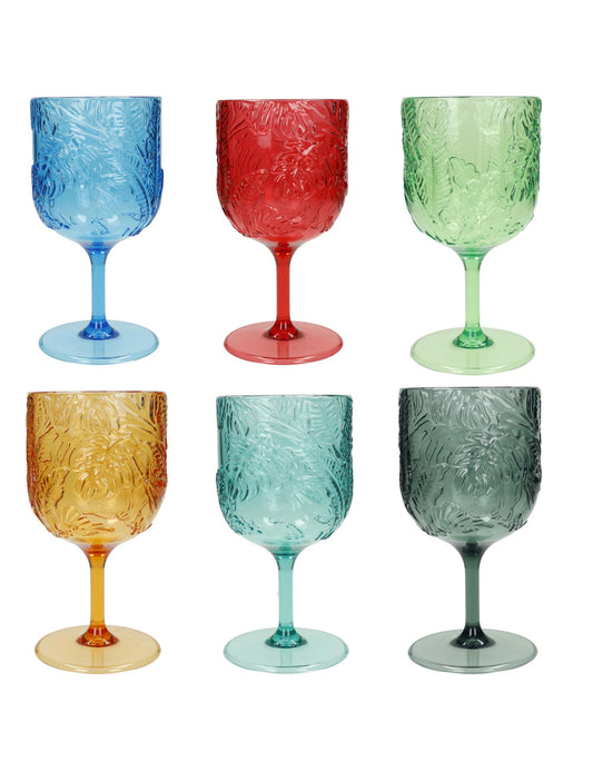 Set 6 bicchieri tropical acrilico colori assortiti