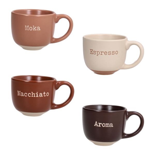 TOGNANA Confezione 4 tazze caffè senza piatto 100 cc Barista Multicolor