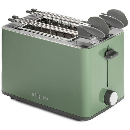 TOGNANA Tostapane Elettrico con Pinze Verde Salvia Plastica-Acciaio Inox Verde