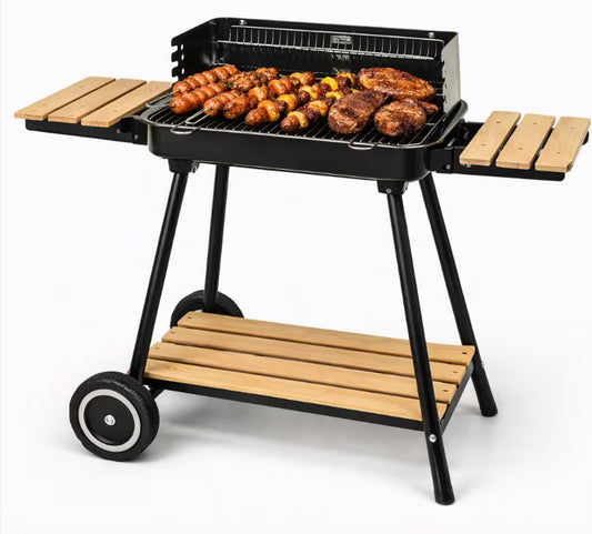 Barbecue con Ruote 107x46x83 cm Griglia da Esterno Mobile per Giardino e Terrazzo
