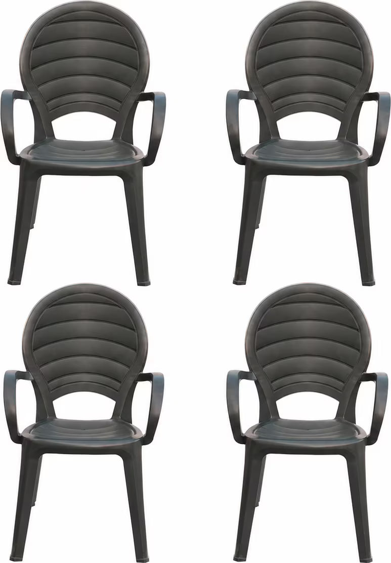 Set 4 Poltrone PALOMA Antracite impilabile