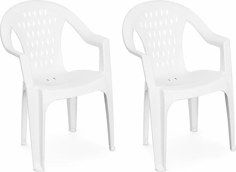 Set 2 Poltrone Tressi Bianca in polipropilene