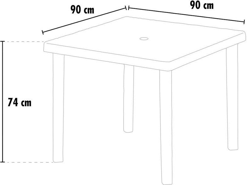 Tavolo Boheme 90x90 polimerico quadrato Antracite