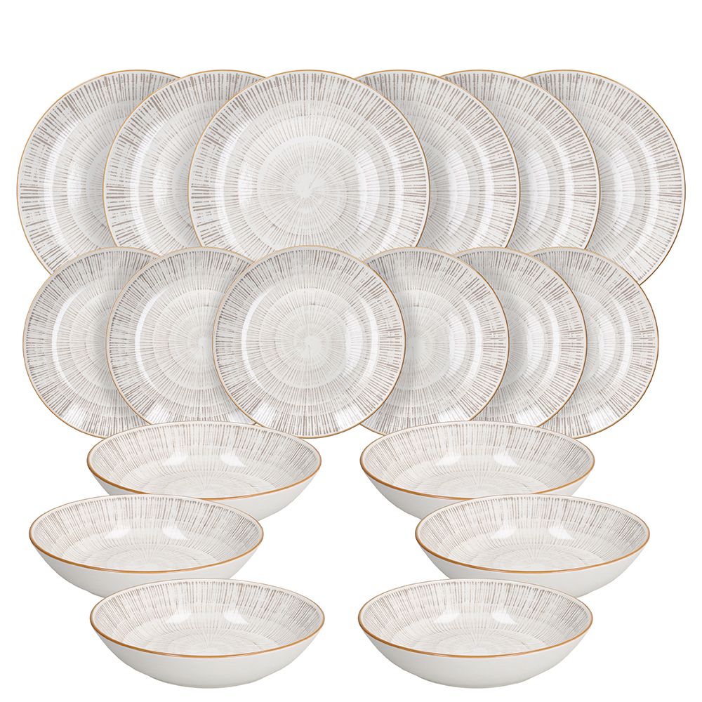 TOGNANA Servizio piatti 18 pezzi Virtuo Porcellana Beige
