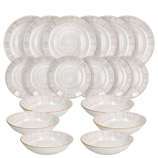 TOGNANA Servizio piatti 18 pezzi Virtuo Porcellana Beige