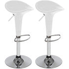 Set 2 Sgabelli Cucina Regolabile Acciaio e ABS Sgabello Girevole Bianco Casa Bar