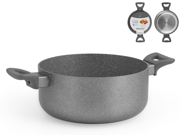 casseruola 2 manici stone grey cm 24 indH&H