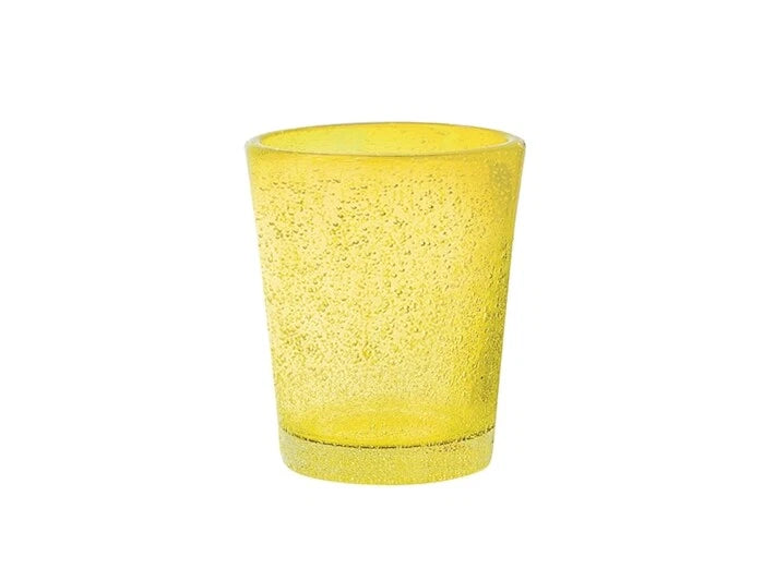 Confezione 6 bicchieri liquore giada in vetro giallo cl 5H&H