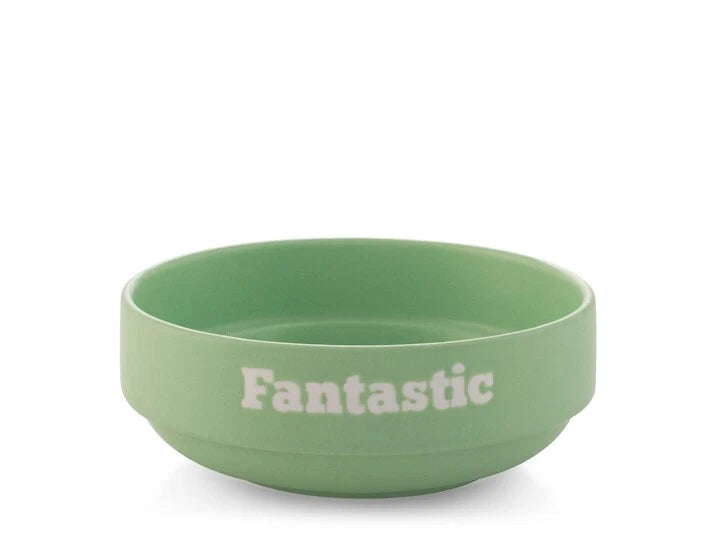 Coppetta in Ceramica verde 13 cm - Scritta "Fantastic"H&H