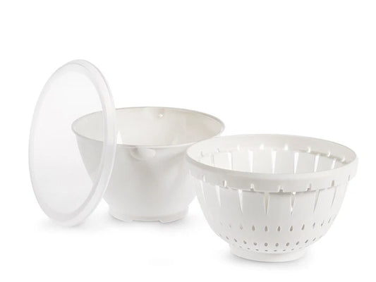 Contenitore colatutto in polipropilene con coperchio bianco cm18H&H