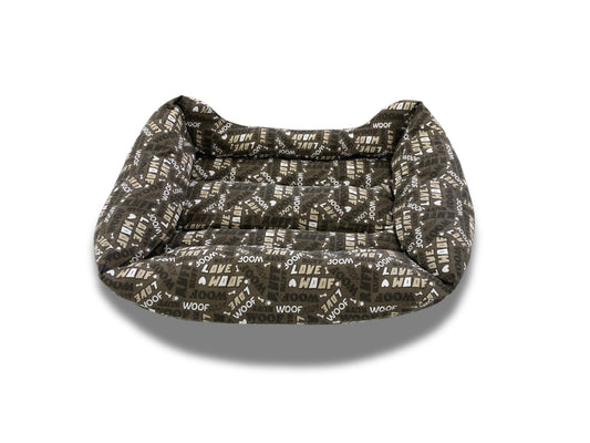 Cuccia marrone scritta love woof Nobleza