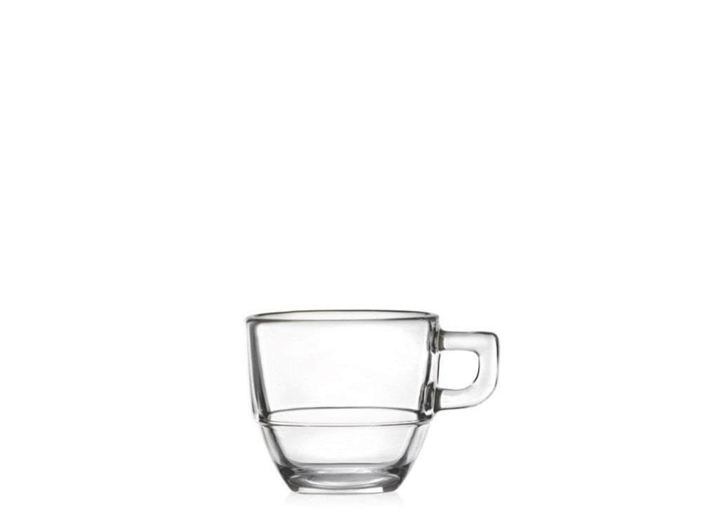 Confezione 6 Tazzine Impilabili Espresso in Porcellana 8 cl