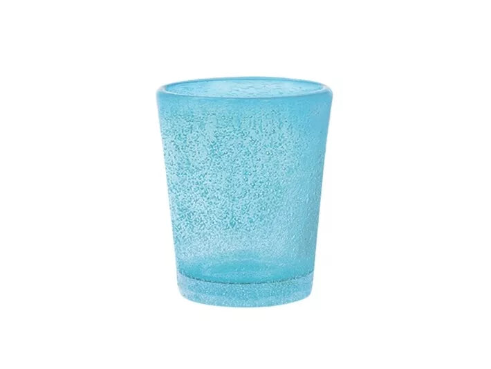 Confezione 6  bicchieri liquore giada in vetro azzurro cl 5H&H