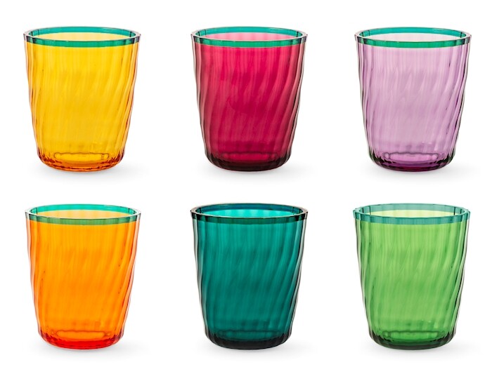 Set 6 Bicchieri in acrilico colorati cl43H&H