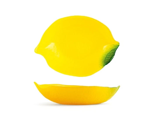 Coppa citrus in vetro forma limone colore gialla cm 24.H&H
