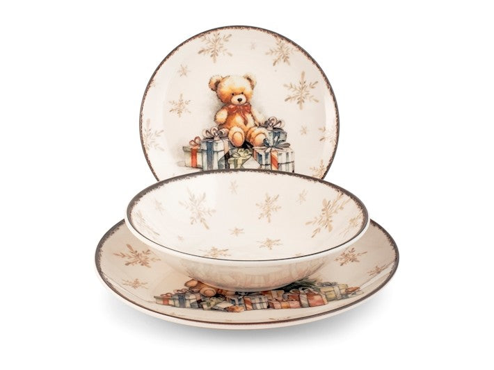 Sevizio 18 pezzi tavola majestic in stoneware decorato.H&H