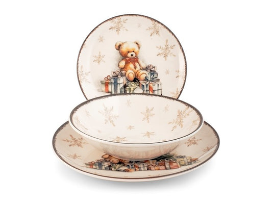 Sevizio 18 pezzi tavola majestic in stoneware decorato.H&H