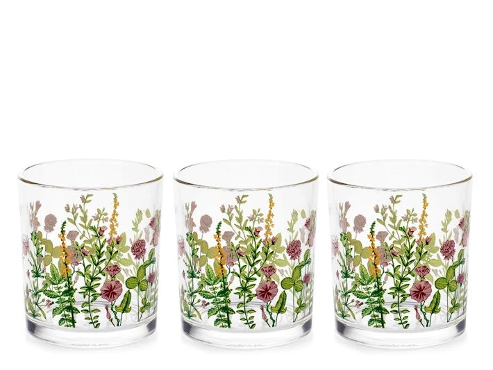confezione tre bicchieri bloom decorati cl 25.H&H